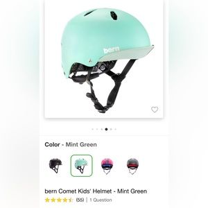 bern Comet Kids' Helmet L retail $40 blue and mint availabile